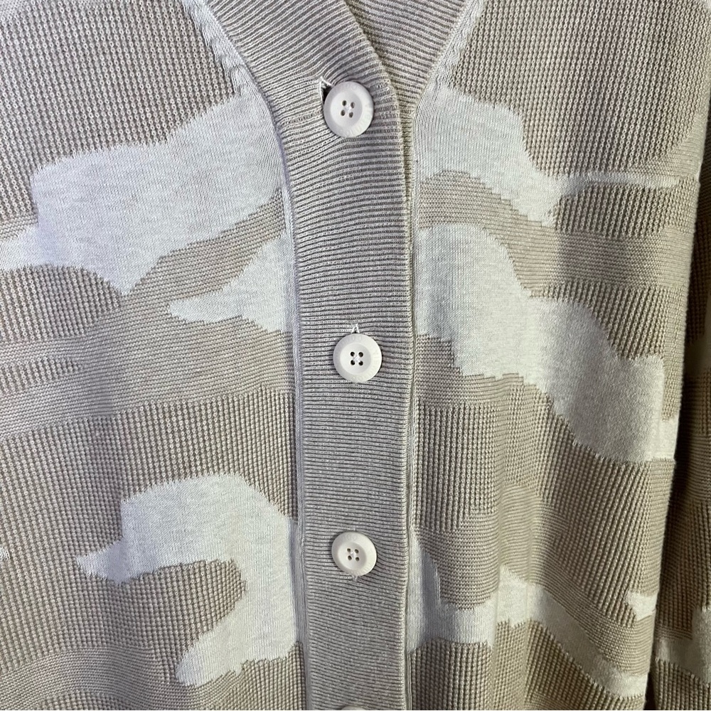 Columbia Tan Cream Camouflage Cardigan‎ Sweater Size Medium - Picture 6 of 7